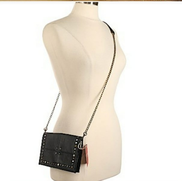 Mossimo Faux Leather Crossbody Purse w/ Metallic Silver/Gold Studs Details - Picture 2 of 8